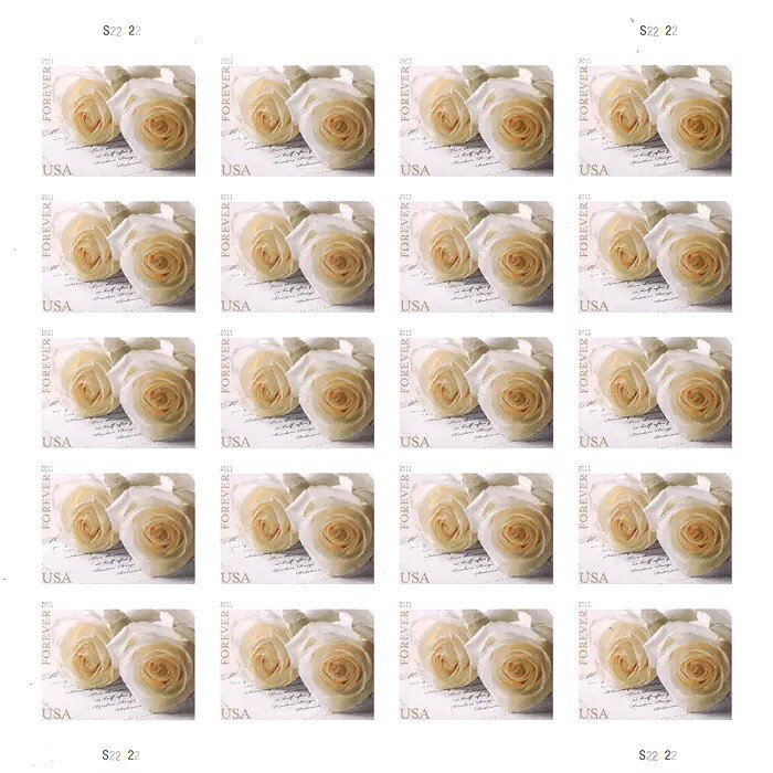 22fb01b73c21e6a31f1ac3852937b4ed656aeb94 2011 White Rose Forever First Class Postage Stamps - Imagen 1